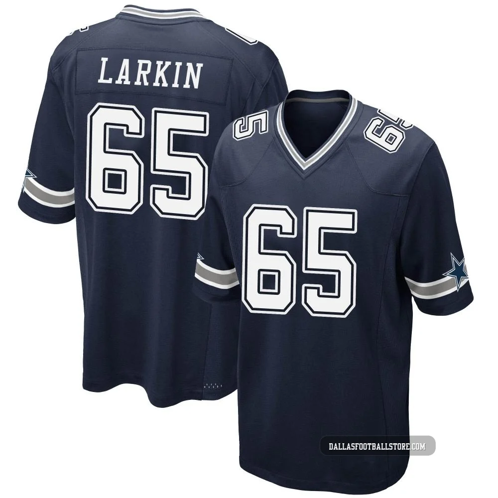 Austin Larkin Dallas Cowboys ＃65 Game Men's Navy Team Color Jersey