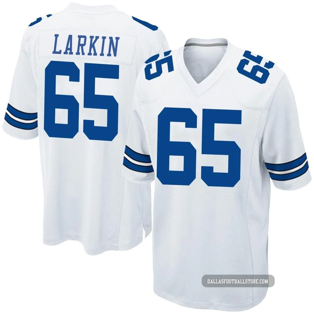 Austin Larkin Dallas Cowboys ＃65 Game Men's White Jersey