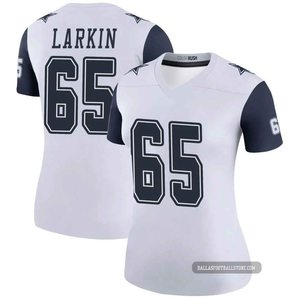 Austin Larkin Dallas Cowboys ＃65 Legend Women's White Color Rush Jersey
