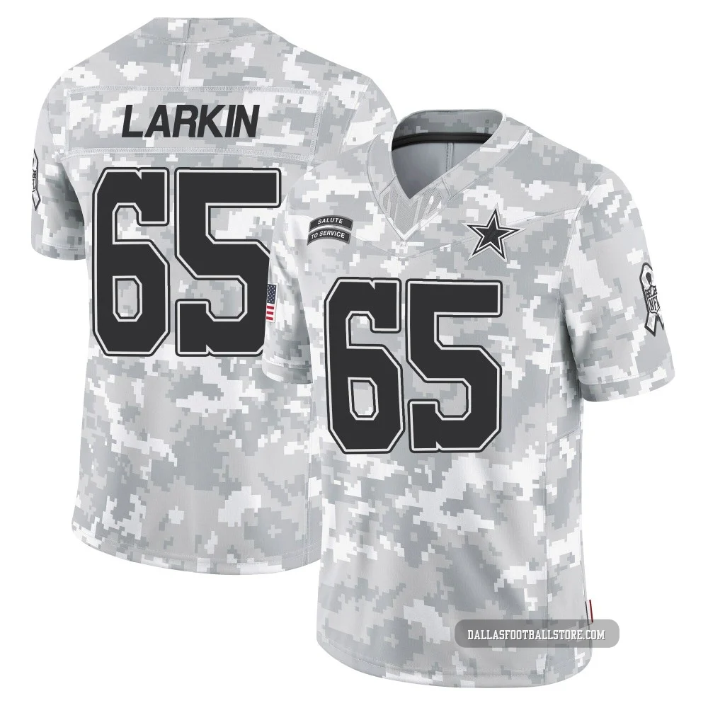 Austin Larkin Dallas Cowboys ＃65 Limited Men's Arctic Camo 2024 Salute to Service Jersey