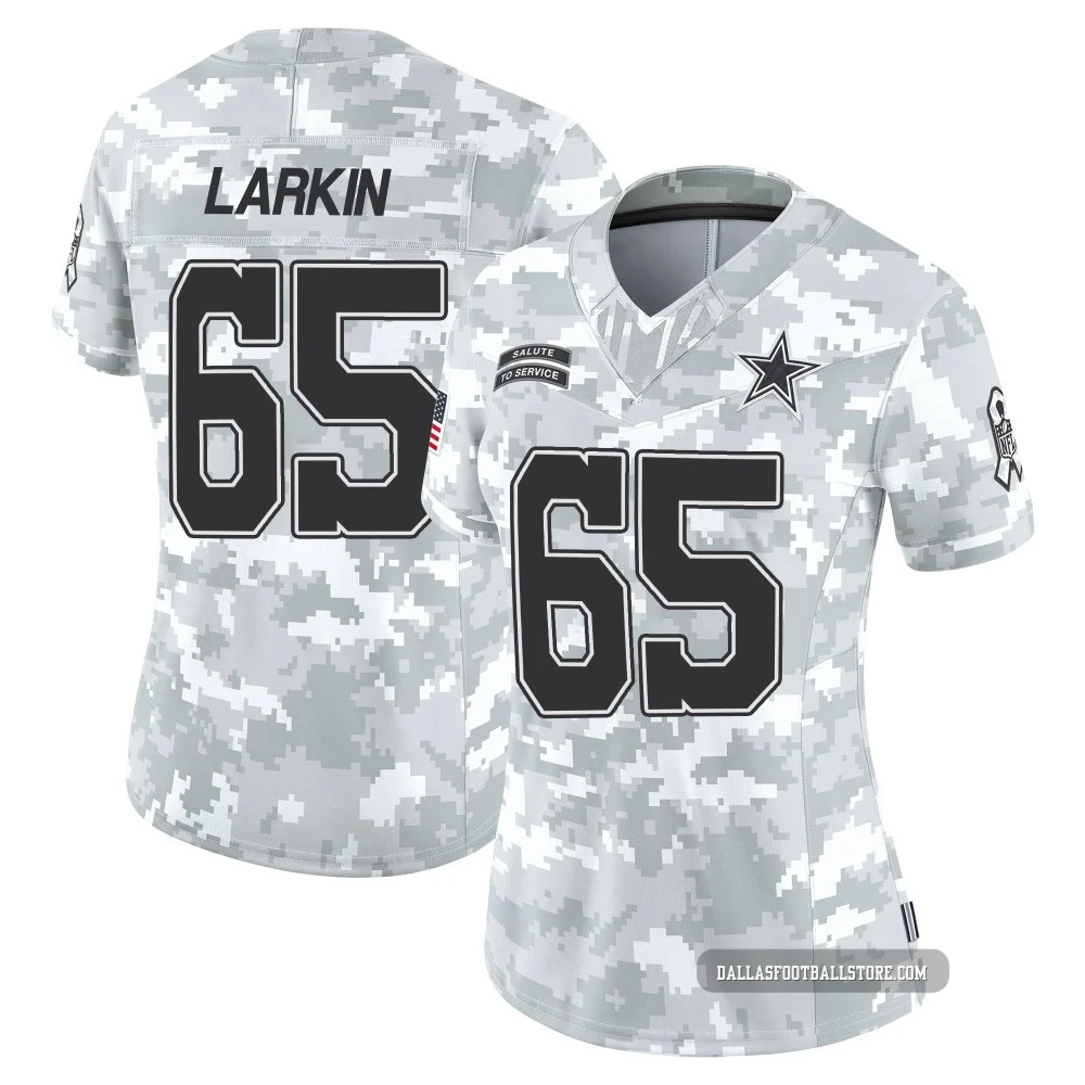 Austin Larkin Dallas Cowboys ＃65 Limited Women's Arctic Camo 2024 Salute to Service Jersey