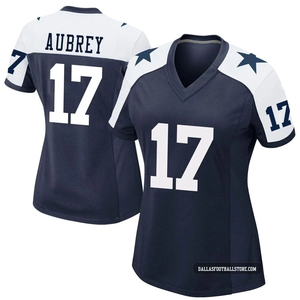 Brandon Aubrey Dallas Cowboys ＃17 Game Women's Navy Alternate Jersey