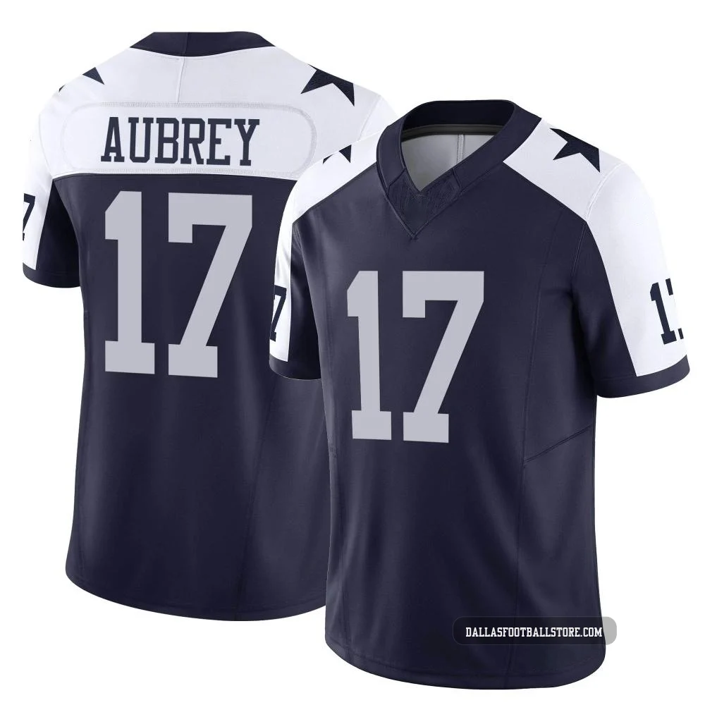 Brandon Aubrey Dallas Cowboys ＃17 Limited Men's Navy Alternate Vapor F.U.S.E. Jersey