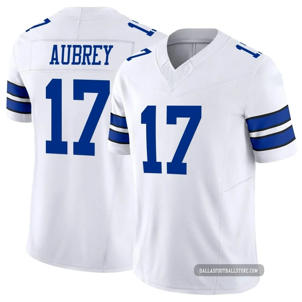 Brandon Aubrey Dallas Cowboys ＃17 Limited Men's White Vapor F.U.S.E. Jersey
