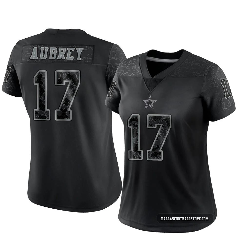 Brandon Aubrey Dallas Cowboys ＃17 Limited Women's Black Reflective Jersey