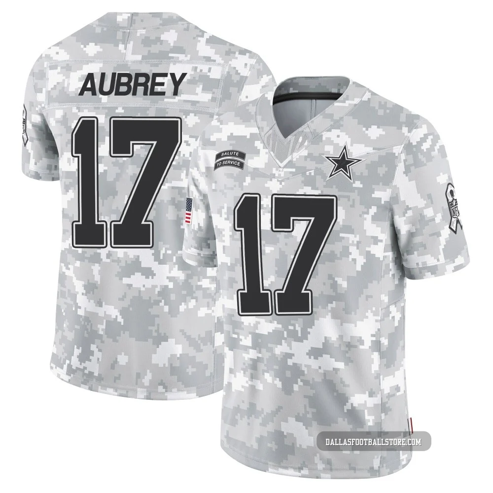 Brandon Aubrey Dallas Cowboys ＃17 Limited Youth Arctic Camo 2024 Salute to Service Jersey