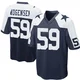 Brock Mogensen Dallas Cowboys ＃59 Game Men's Navy Blue Throwback Jersey