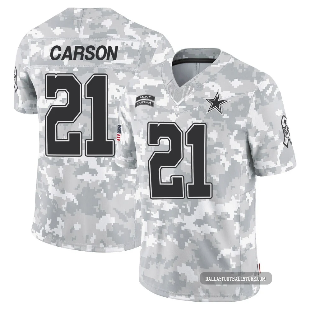 Caelen Carson Dallas Cowboys ＃21 Limited Men's Arctic Camo 2024 Salute to Service Jersey