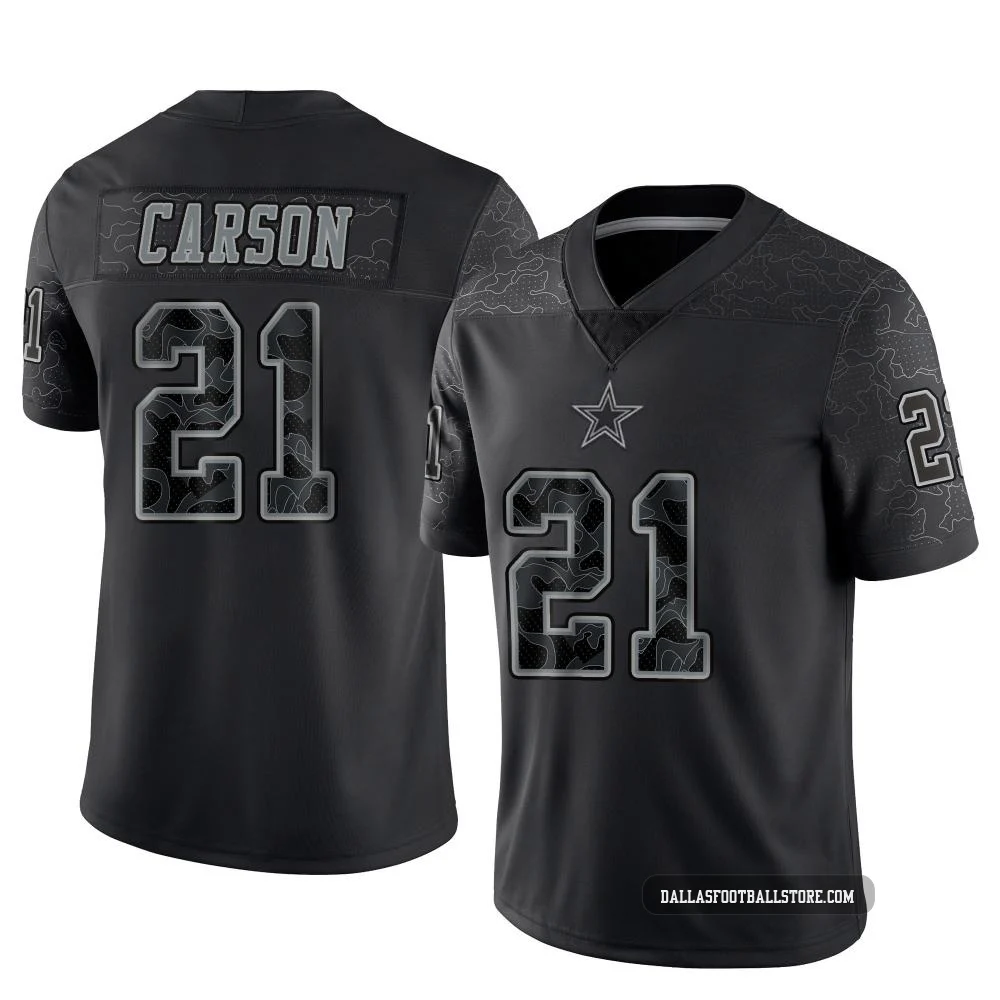 Caelen Carson Dallas Cowboys ＃21 Limited Men's Black Reflective Jersey