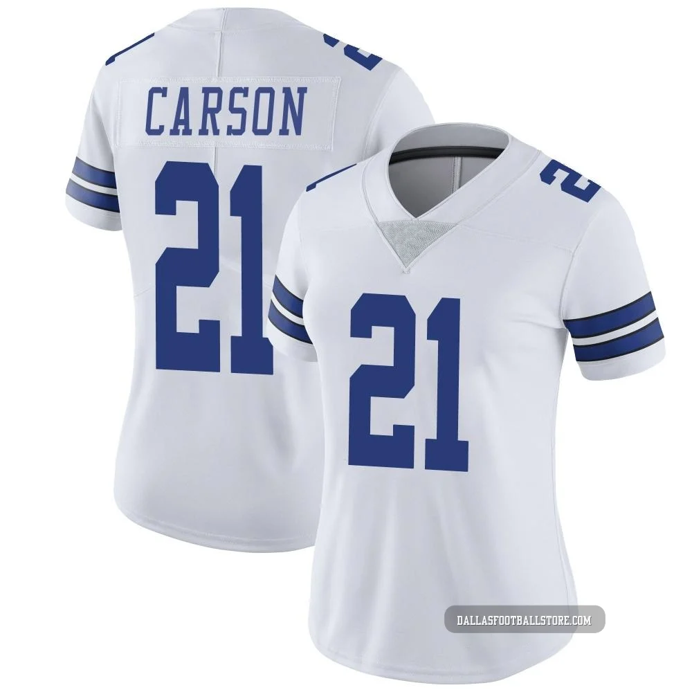 Caelen Carson Dallas Cowboys ＃21 Limited Women's White Vapor Untouchable Jersey