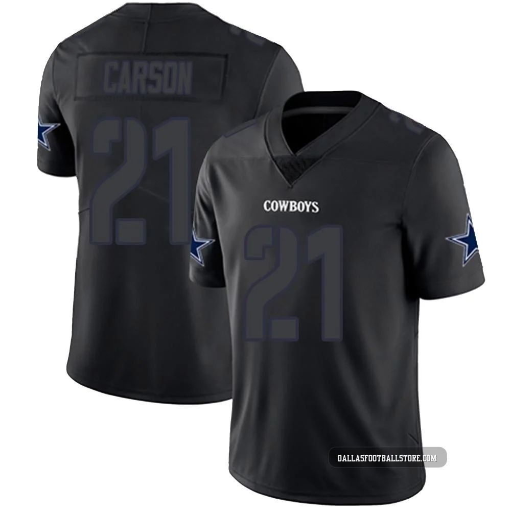 Caelen Carson Dallas Cowboys ＃21 Limited Youth Black Impact Jersey