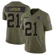 Caelen Carson Dallas Cowboys ＃21 Limited Youth Olive 2025 Salute to Service Jersey