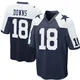 Caleb Downs Dallas Cowboys ＃18 Game Men's Navy Blue Throwback Jersey