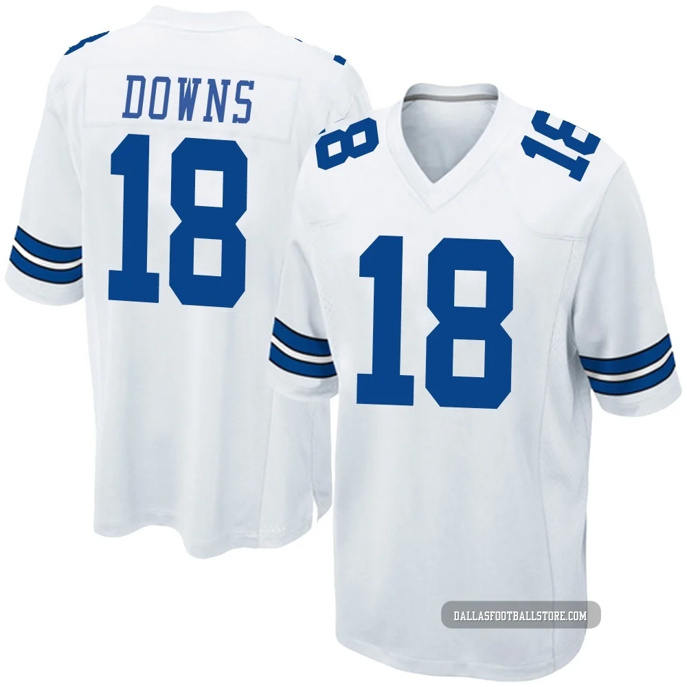 Caleb Downs Dallas Cowboys ＃18 Game Men's White Jersey