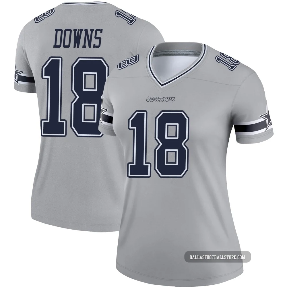 Caleb Downs Dallas Cowboys ＃18 Legend Women's Gray Inverted Jersey