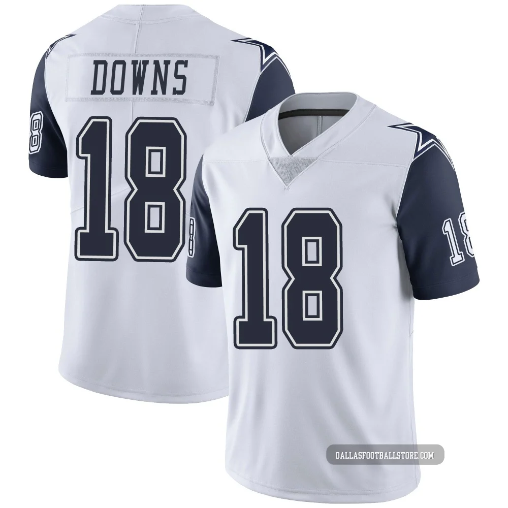 Caleb Downs Dallas Cowboys ＃18 Limited Men's White Color Rush Vapor Untouchable Jersey