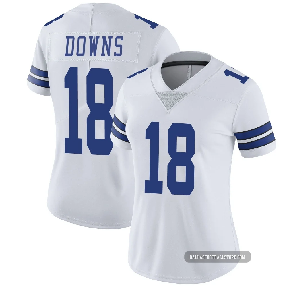 Caleb Downs Dallas Cowboys ＃18 Limited Women's White Vapor Untouchable Jersey