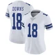 Caleb Downs Dallas Cowboys ＃18 Limited Women's White Vapor Untouchable Jersey