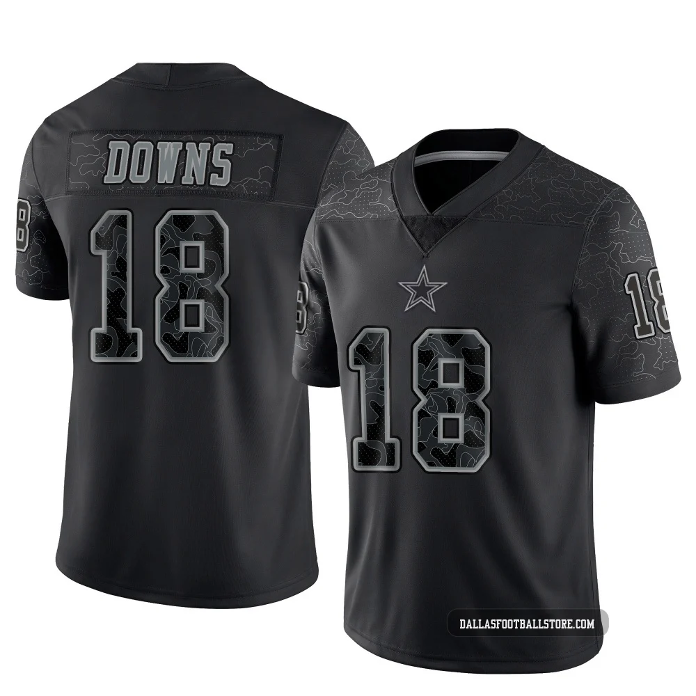 Caleb Downs Dallas Cowboys ＃18 Limited Youth Black Reflective Jersey