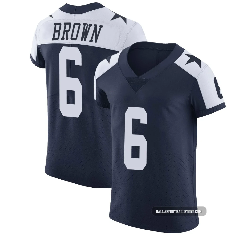 Camden Brown Dallas Cowboys ＃6 Elite Men's Navy Alternate Vapor Untouchable Jersey