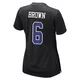 Camden Brown Dallas Cowboys ＃6 Game Women's Black Carbon Fashion Jersey