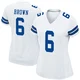 Camden Brown Dallas Cowboys ＃6 Game Women's White Jersey