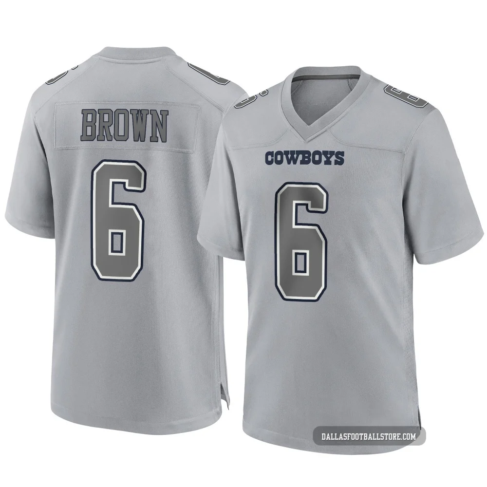 Camden Brown Dallas Cowboys ＃6 Game Youth Gray Atmosphere Fashion Jersey