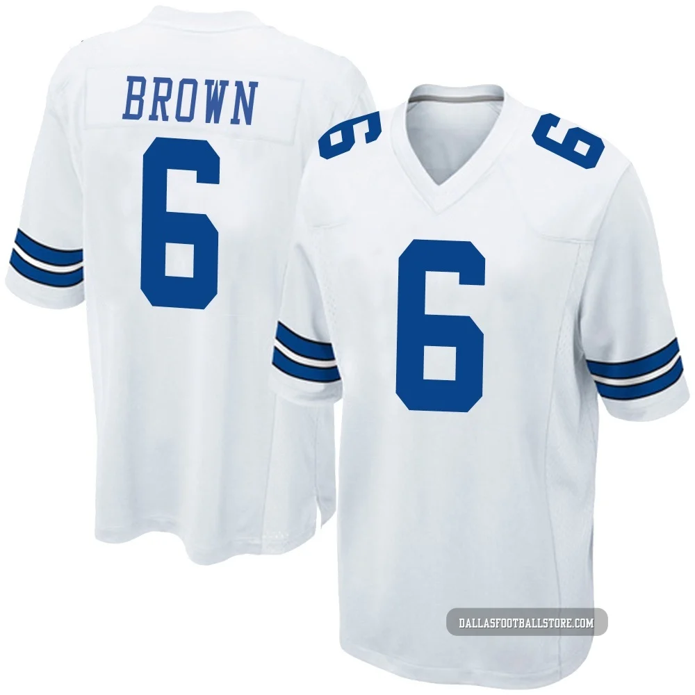 Camden Brown Dallas Cowboys ＃6 Game Youth White Jersey