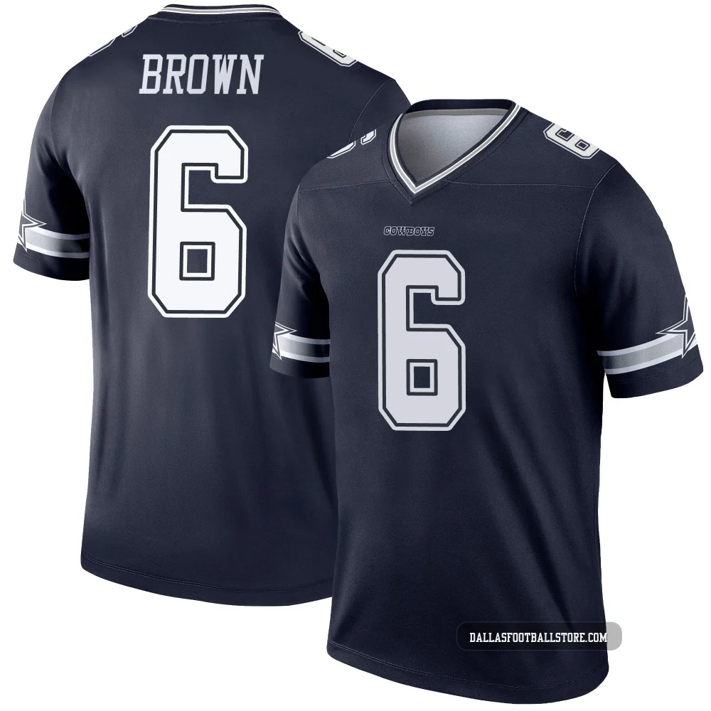 Camden Brown Dallas Cowboys ＃6 Legend Men's Navy Jersey