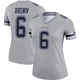 Camden Brown Dallas Cowboys ＃6 Legend Women's Gray Inverted Jersey