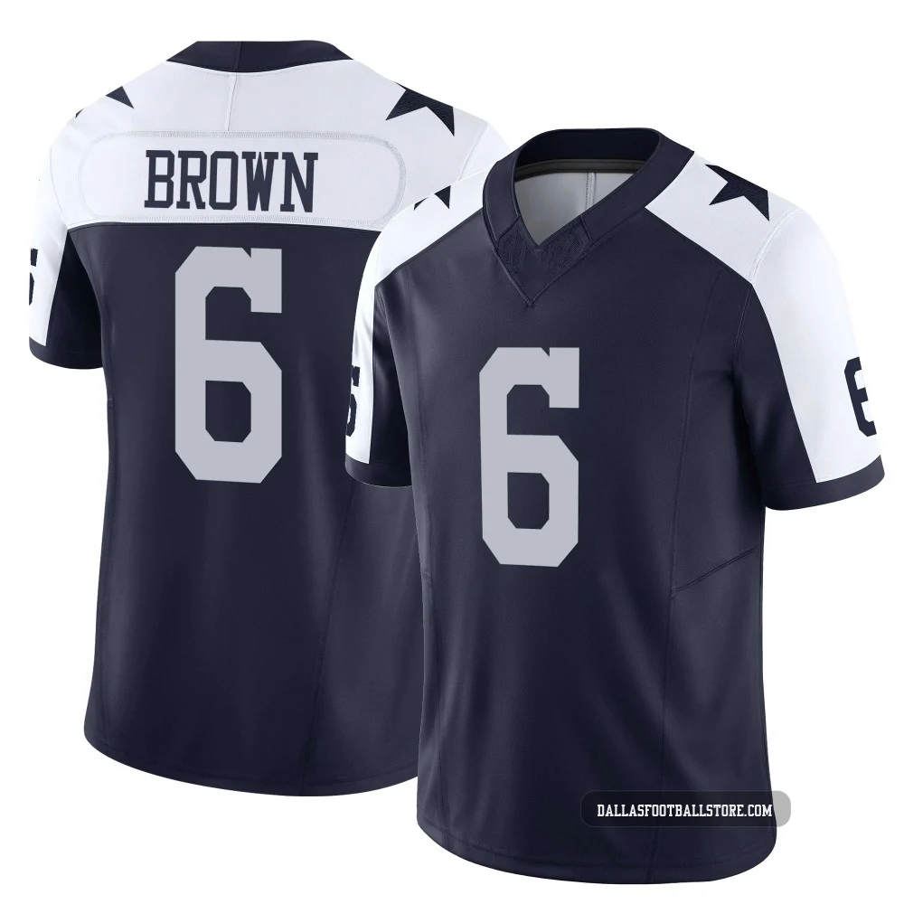 Camden Brown Dallas Cowboys ＃6 Limited Men's Navy Alternate Vapor F.U.S.E. Jersey