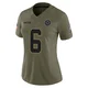 Camden Brown Dallas Cowboys ＃6 Limited Women's Olive 2025 Salute to Service Jersey