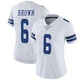 Camden Brown Dallas Cowboys ＃6 Limited Women's White Vapor Untouchable Jersey