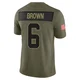 Camden Brown Dallas Cowboys ＃6 Limited Youth Olive 2025 Salute to Service Jersey