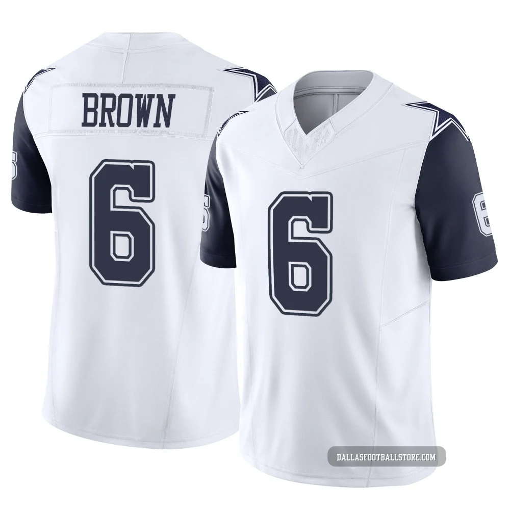 Camden Brown Dallas Cowboys ＃6 Limited Youth White 2nd Alternate Vapor F.U.S.E. Jersey