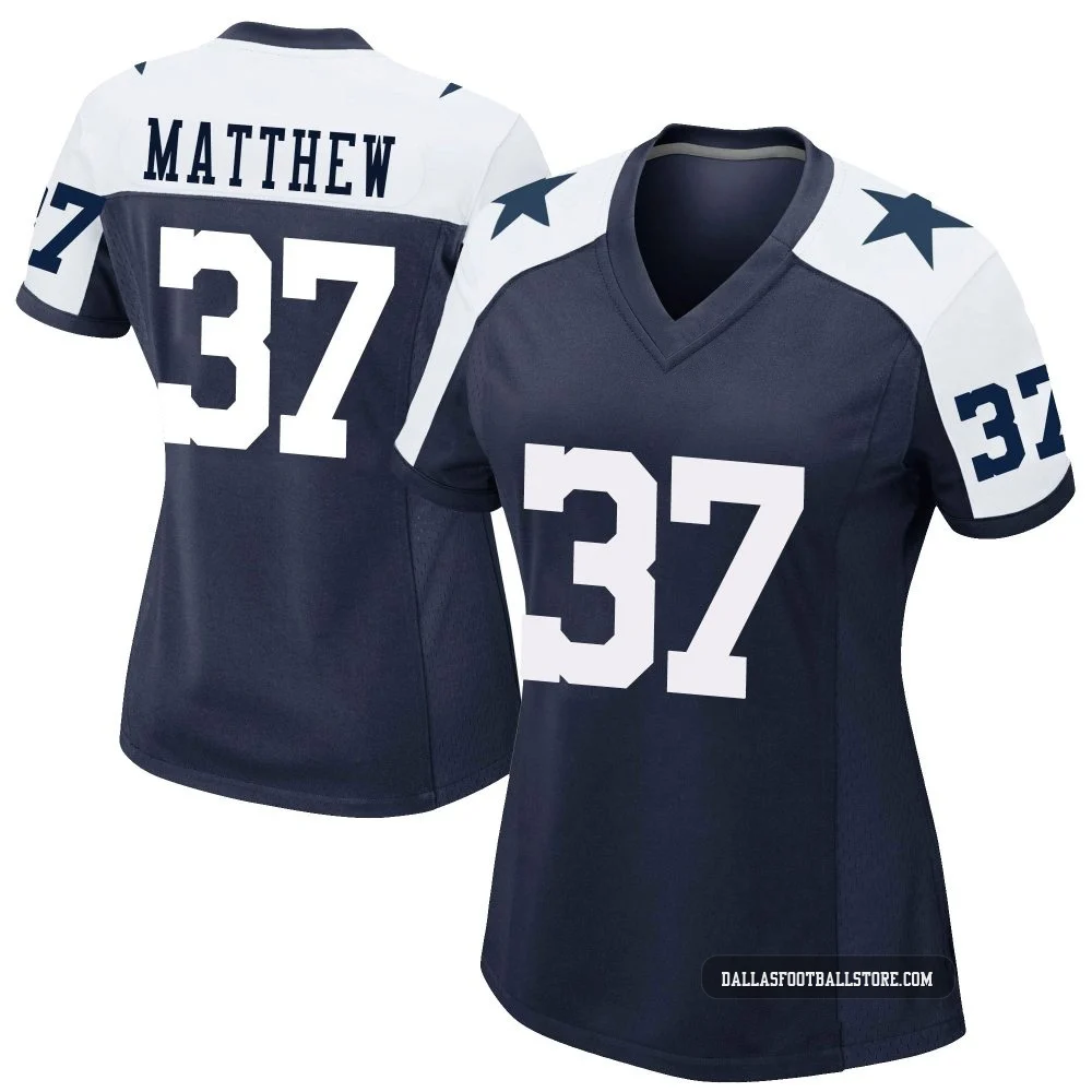Christian Matthew Dallas Cowboys ＃37 Game Women's Navy Alternate Jersey