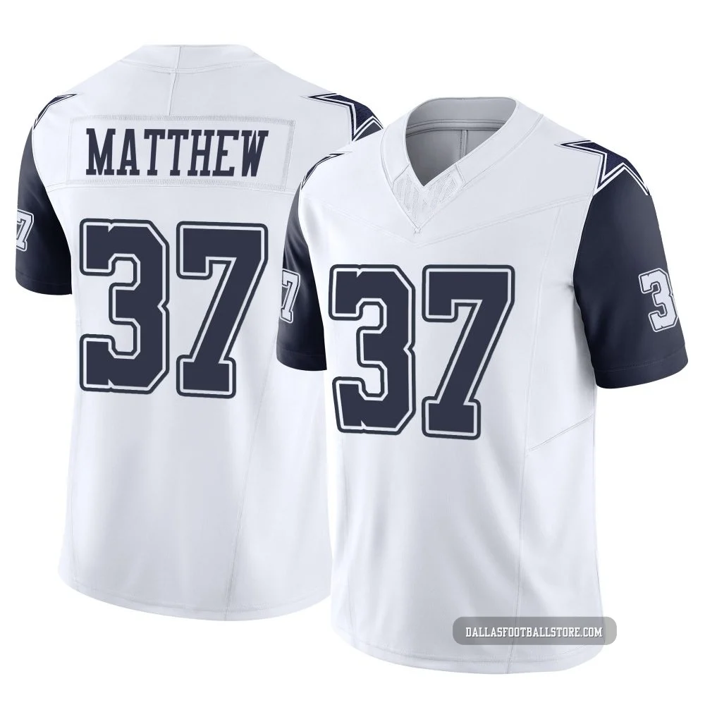 Christian Matthew Dallas Cowboys ＃37 Limited Youth White 2nd Alternate Vapor F.U.S.E. Jersey