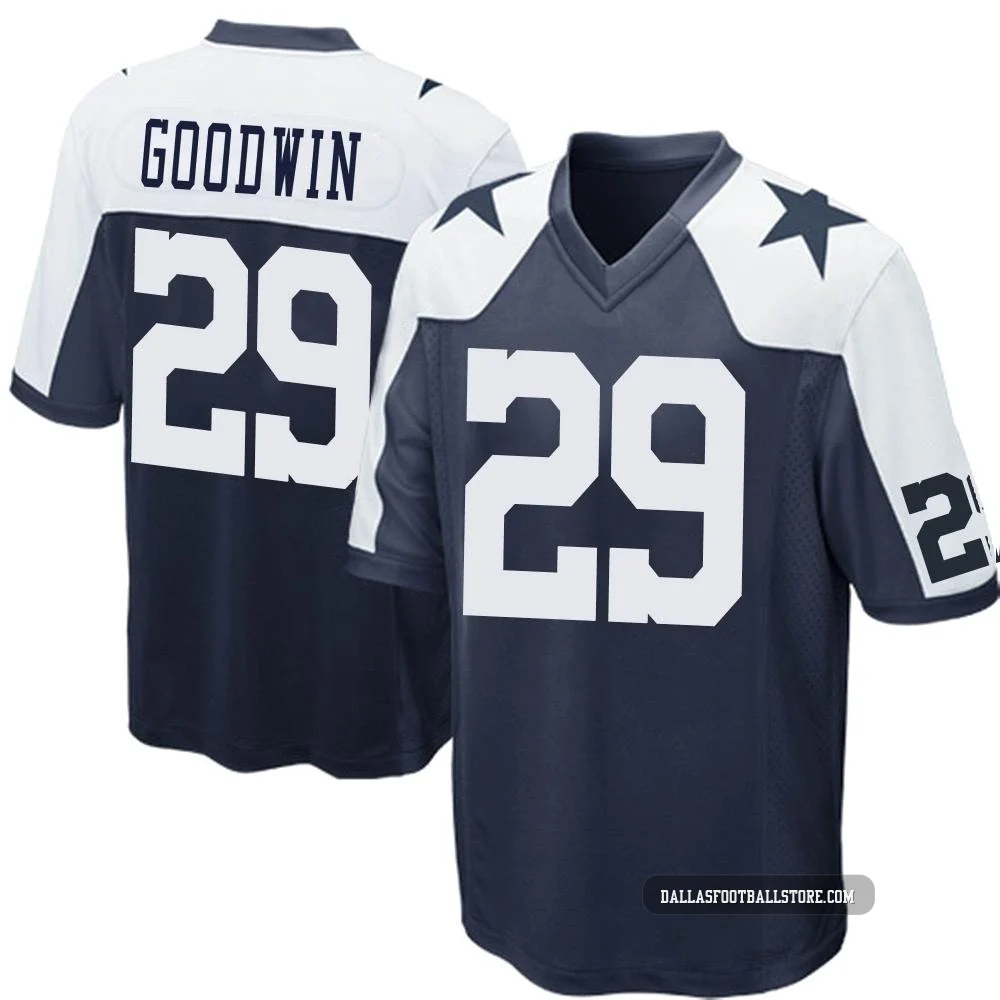 C.J. Goodwin Dallas Cowboys ＃29 Game Youth Navy Blue Throwback Jersey