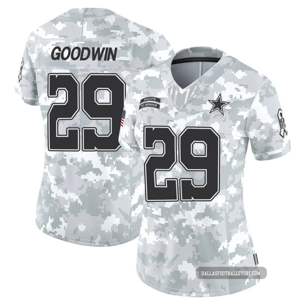 C.J. Goodwin Dallas Cowboys ＃29 Limited Women's Arctic Camo 2024 Salute to Service Jersey