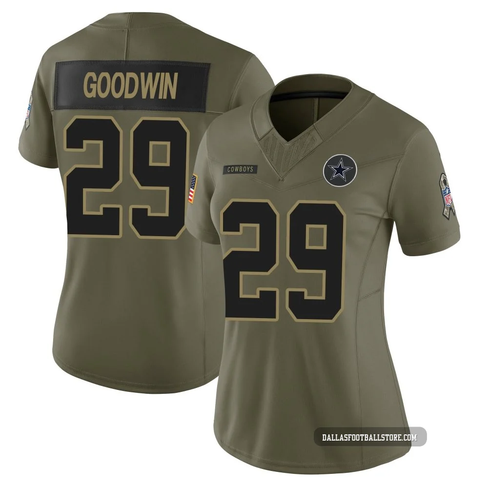 C.J. Goodwin Dallas Cowboys ＃29 Limited Women's Olive 2025 Salute to Service Jersey