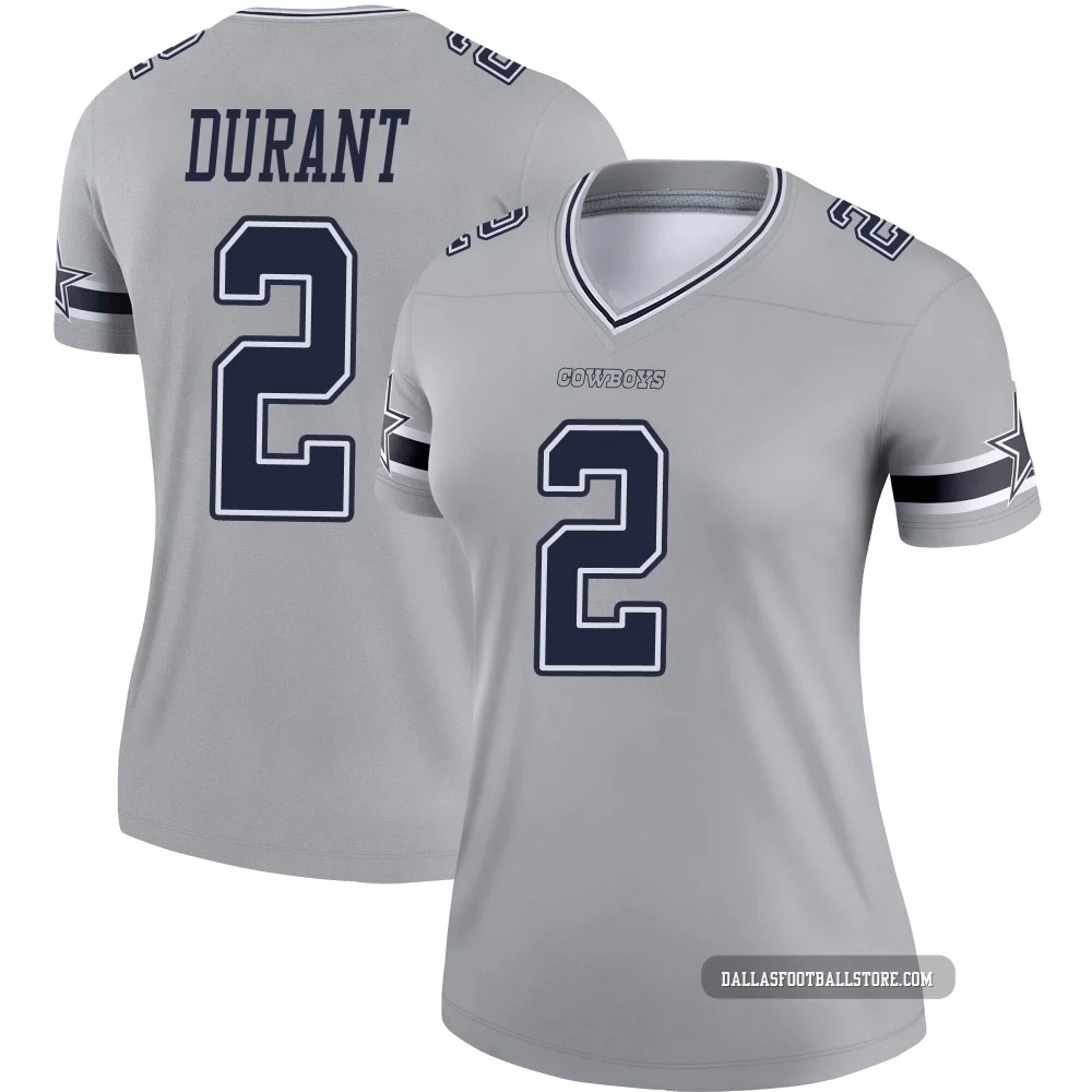 Cobie Durant Dallas Cowboys ＃2 Legend Women's Gray Inverted Jersey