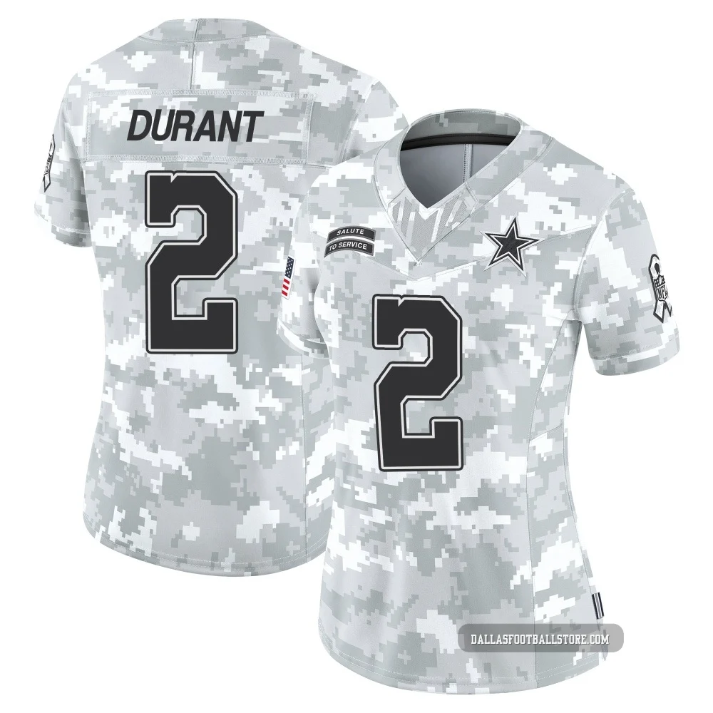 Cobie Durant Dallas Cowboys ＃2 Limited Women's Arctic Camo 2024 Salute to Service Jersey