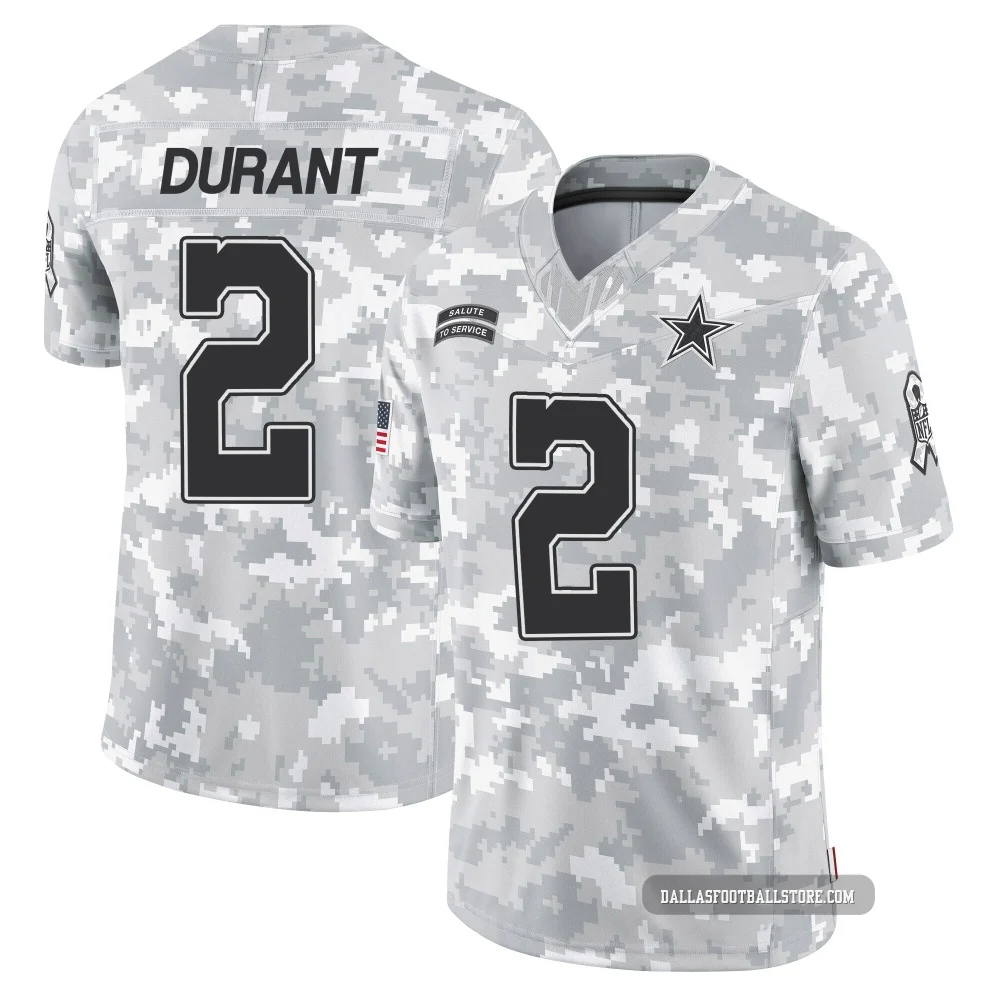 Cobie Durant Dallas Cowboys ＃2 Limited Youth Arctic Camo 2024 Salute to Service Jersey