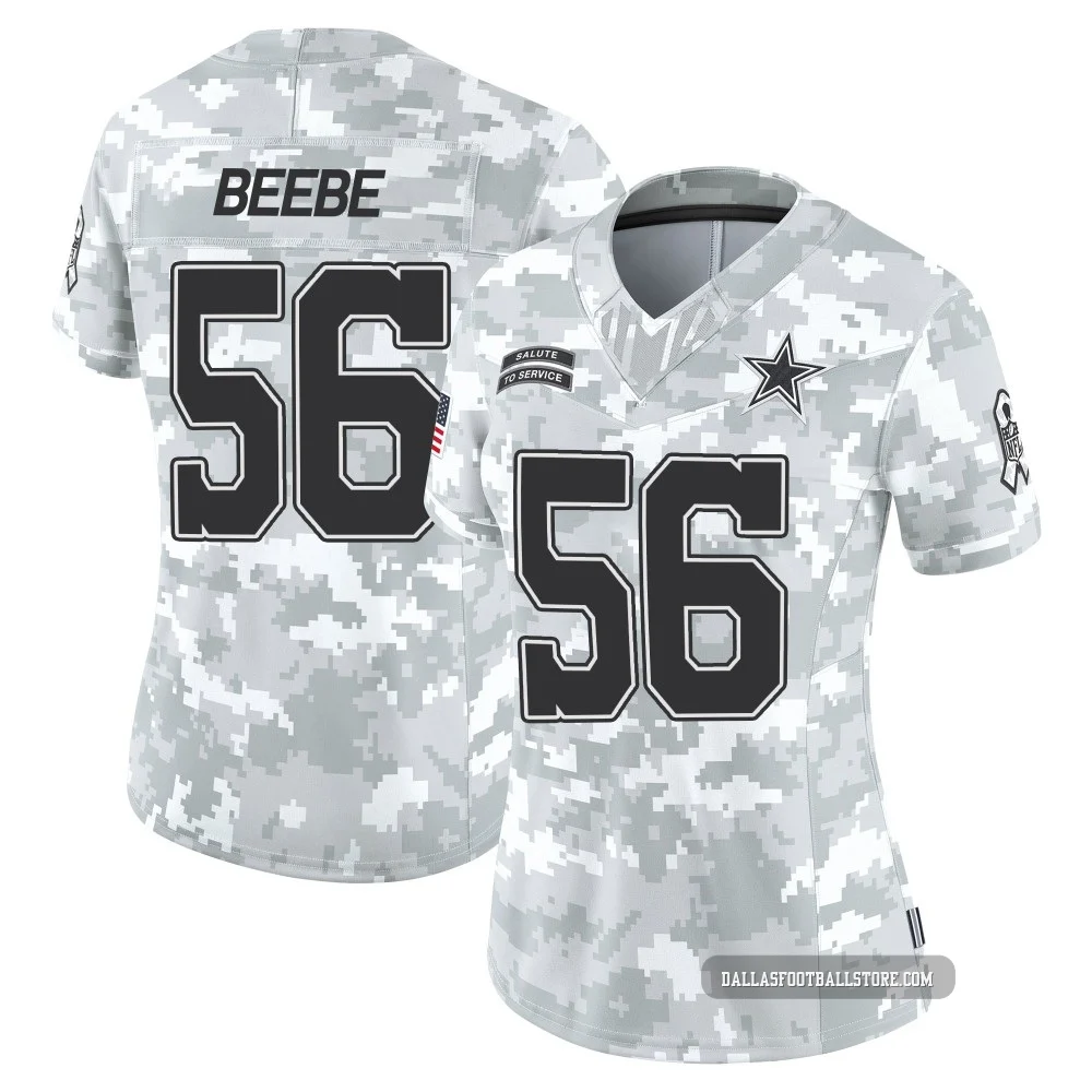 Cooper Beebe Dallas Cowboys ＃56 Limited Women's Arctic Camo 2024 Salute to Service Jersey