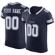 Custom Dallas Cowboys ＃00 Elite Men's Navy Vapor F.U.S.E. Jersey
