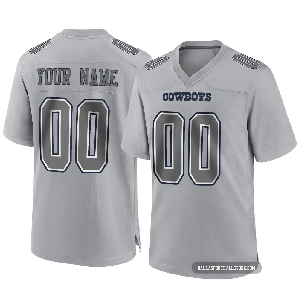 Custom Dallas Cowboys ＃00 Game Men's Gray Atmosphere Fashion Jersey
