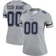Custom Dallas Cowboys ＃00 Legend Women's Gray Inverted Jersey