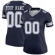 Custom Dallas Cowboys ＃00 Legend Women's Navy Jersey