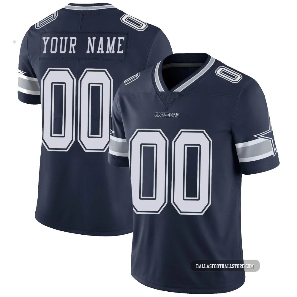 Custom Dallas Cowboys ＃00 Limited Men's Navy Team Color Vapor Untouchable Jersey