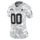 Custom Dallas Cowboys ＃00 Limited Women's Arctic Camo 2024 Salute to Service Jersey
